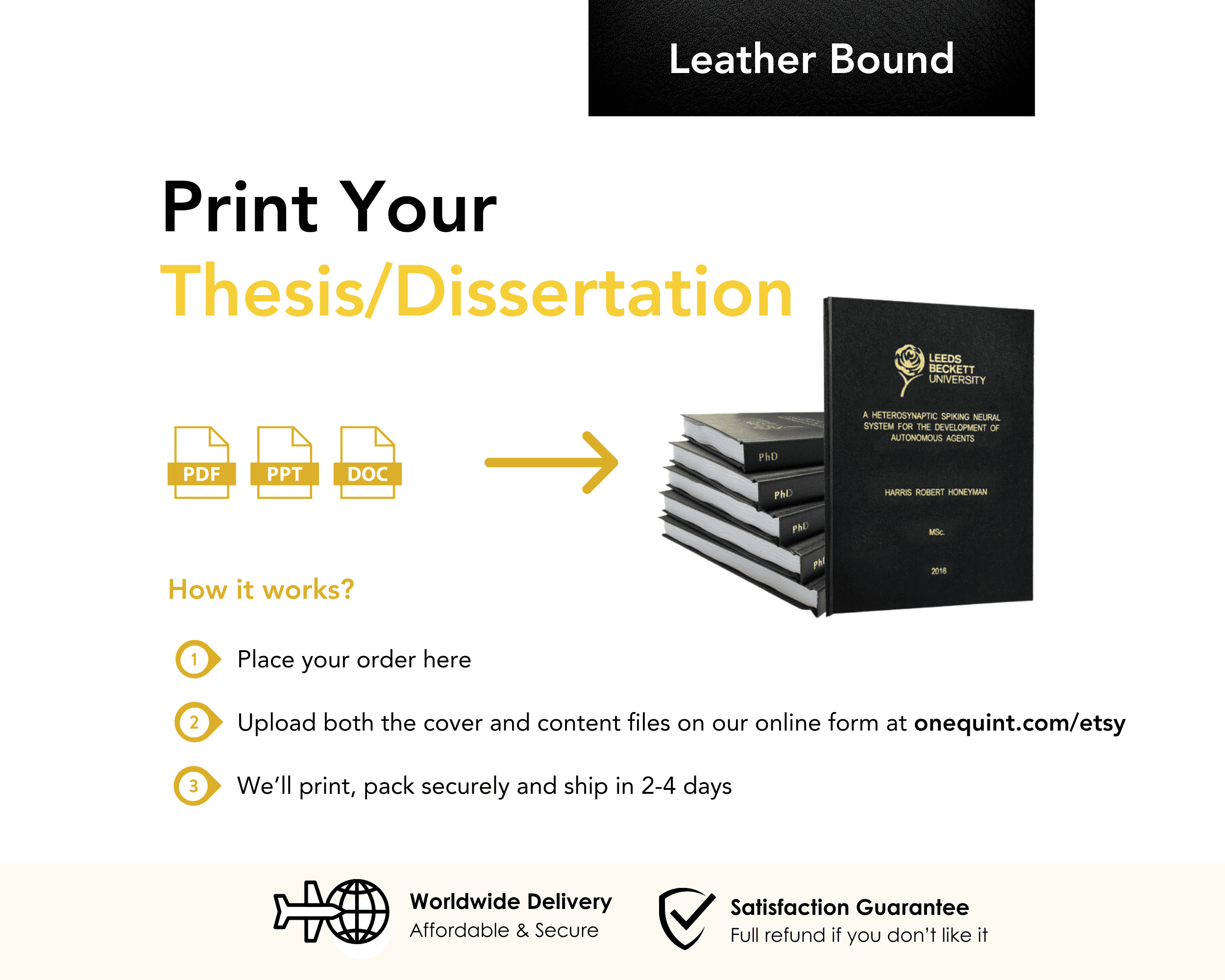 Custom Leather-Bound Thesis