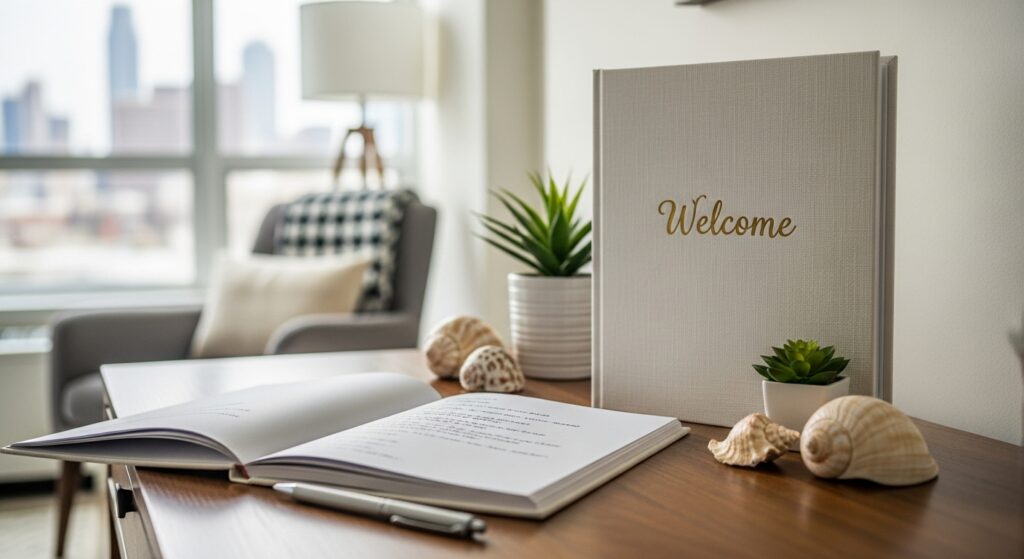 custom print welcome book airbnb
